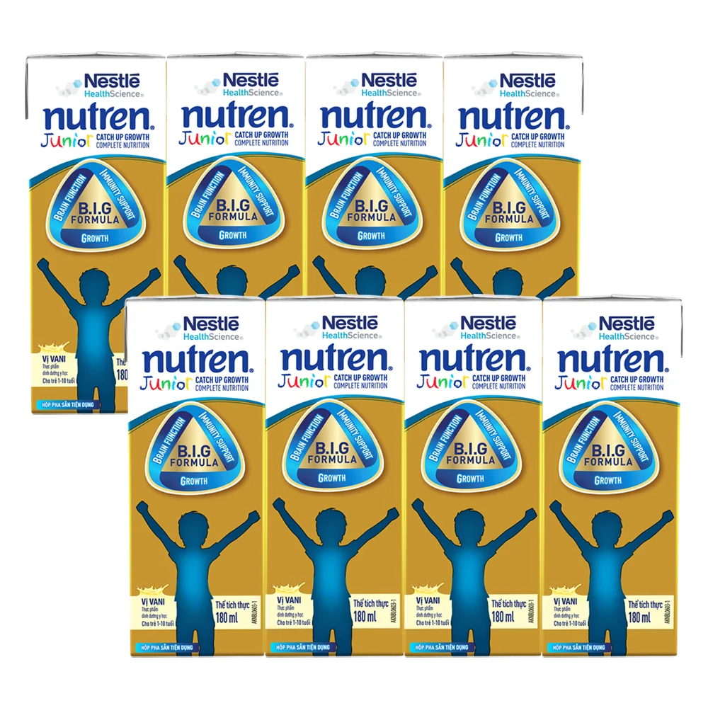 Combo 2 Thực phẩm dinh dưỡng y học Nutren Junior 180ml (1 -10 tuổi) (Lốc 4 hộp)