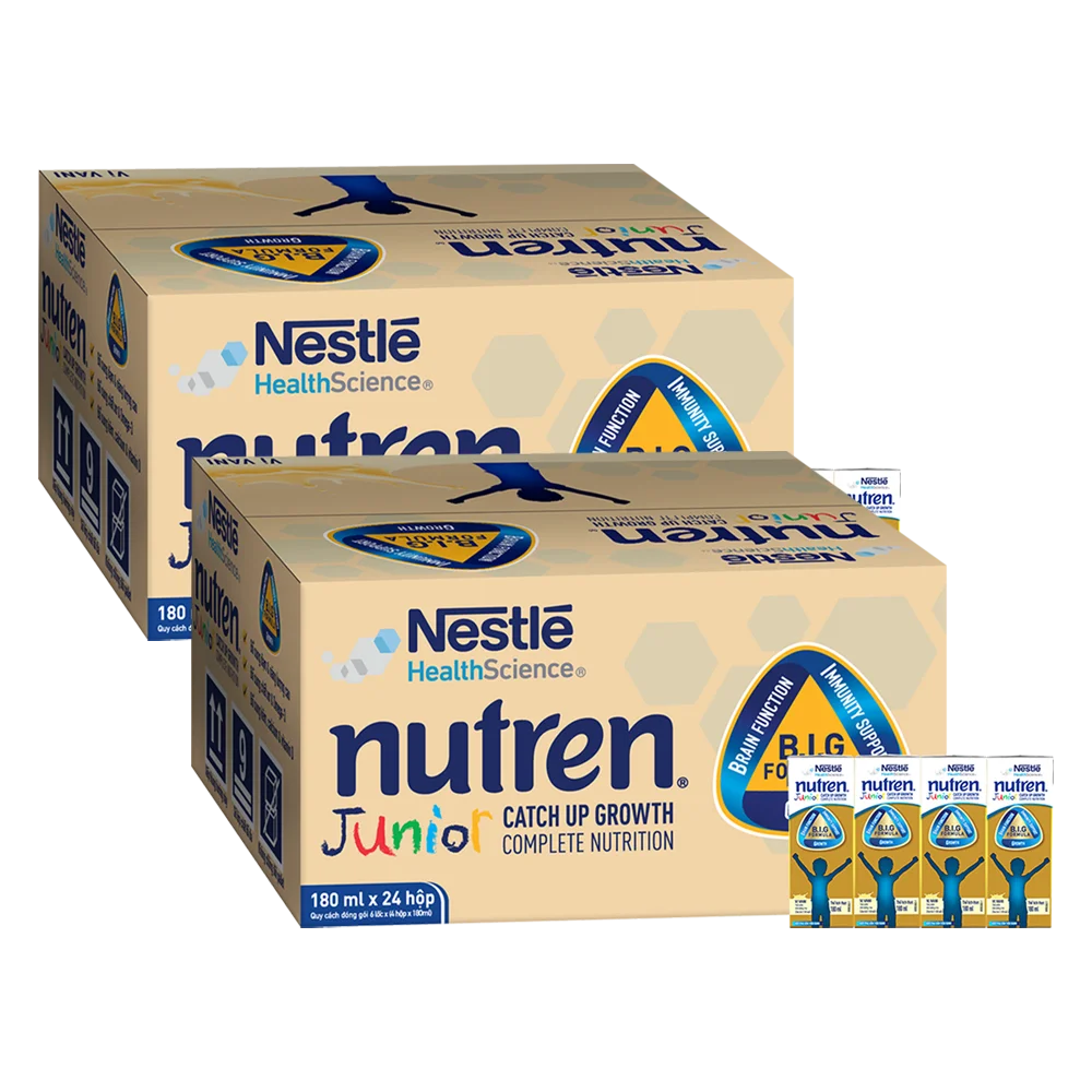 Thùng Thực phẩm dinh dưỡng y học Nutren Junior 180ml (1 -10 tuổi) (Lốc 4 hộp)