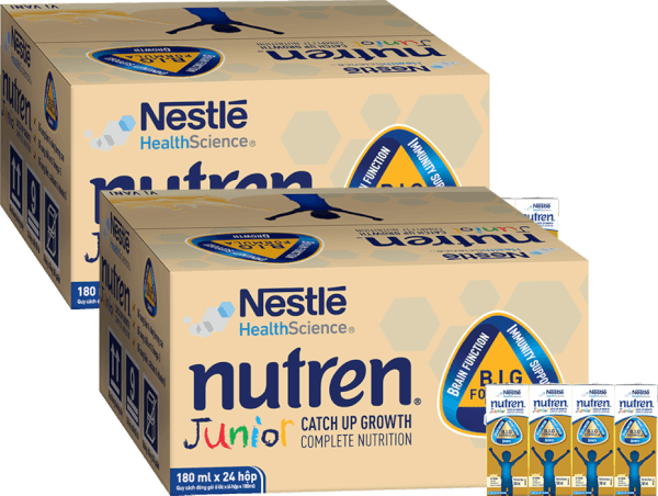 Thùng Thực phẩm dinh dưỡng y học Nutren Junior 180ml (1 -10 tuổi) (Lốc 4 hộp)