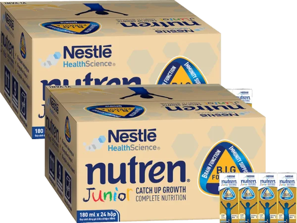 Thùng Thực phẩm dinh dưỡng y học Nutren Junior 180ml (1 -10 tuổi) (Lốc 4 hộp)