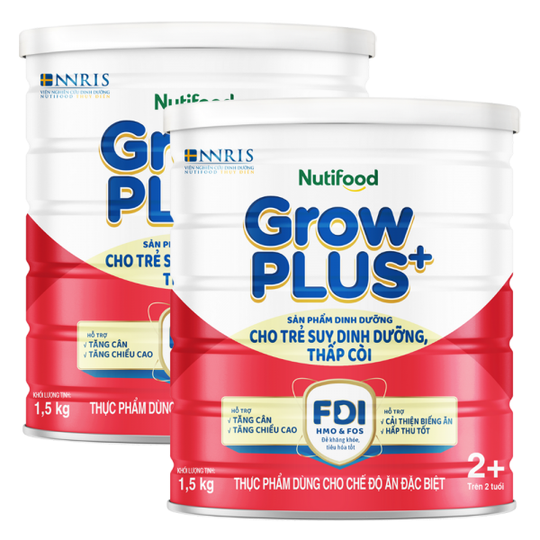 Combo 2 Sữa GrowPlus+ Đỏ 2+ tuổi, 850g