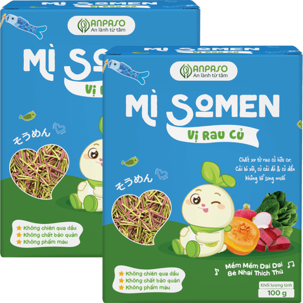 Combo 2 Mì Somen ăn dặm vị rau củ Anpaso 100g