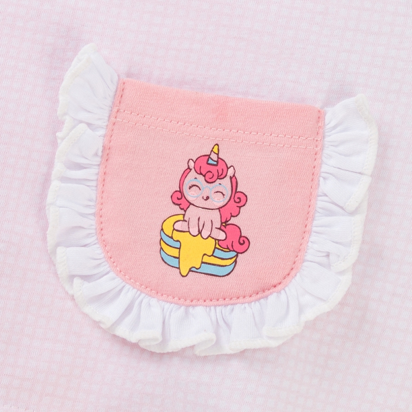 Bodysuit bé gái tam giác bst unicorn Animo VD0825033 (0-9M,Hồng,NN03)