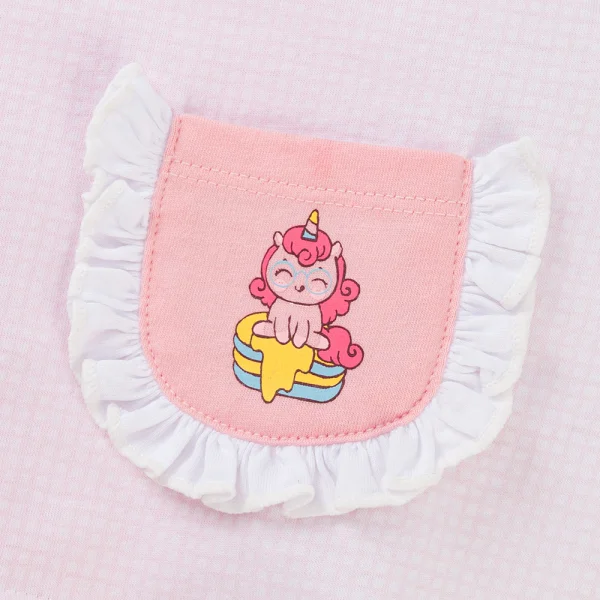 Bodysuit bé gái tam giác bst unicorn Animo VD0825033 (0-9M,Hồng,NN03)