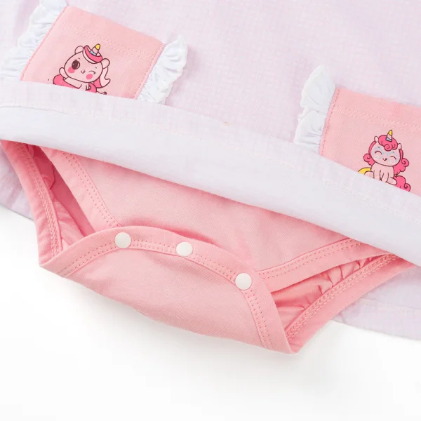 Bodysuit bé gái tam giác bst unicorn Animo VD0825033 (0-9M,Hồng,NN03)