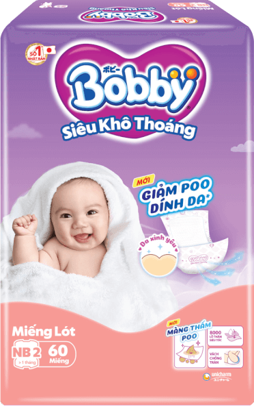 Miếng lót Bobby size Newborn 2 60 miếng (4-7kg) (giao bao bì ngẫu nhiên)