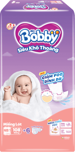 Miếng lót Bobby size Newborn 1 108 miếng (dưới 5kg) (giao bao bì ngẫu nhiên)