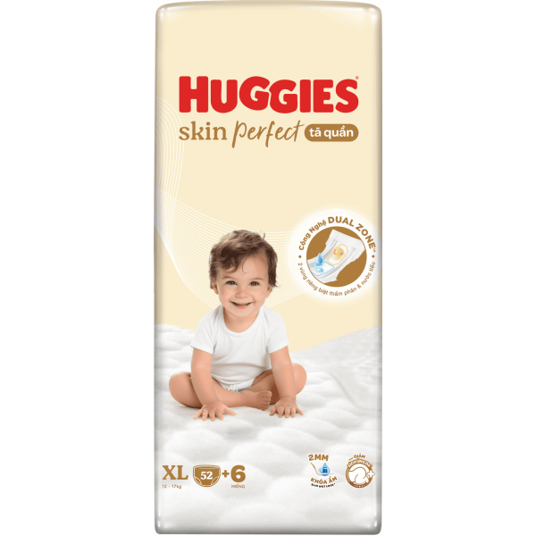 Tã quần Huggies SkinPerfect Pants (XL, 12-17kg, 52+6 miếng) (giao bao bì ngẫu nhiên)