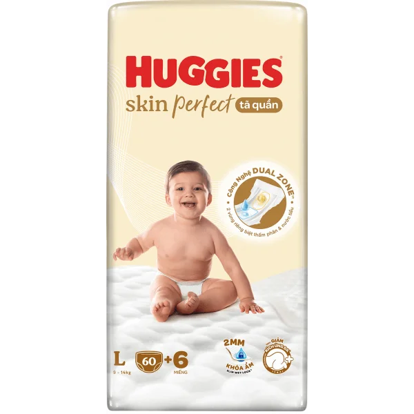Tã quần Huggies SkinPerfect Pants (L, 9-14kg, 60+6 miếng) (giao bao bì ngẫu nhiên)
