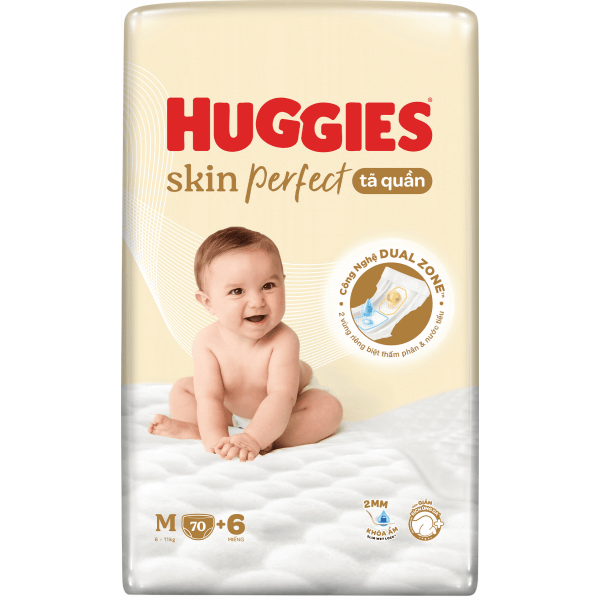 Tã quần Huggies SkinPerfect Pants (M, 6-11kg, 70+6 miếng) (giao bao bì ngẫu nhiên)