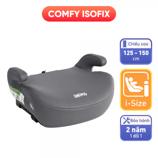 Ghế ngồi ô tô Animo Comfy Isofix (125-150cm, i-size, K11, Steel Gray, booster)