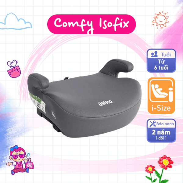 Ghế ngồi ô tô Animo Comfy Isofix (125-150cm, i-size, K11, Steel Gray, booster)