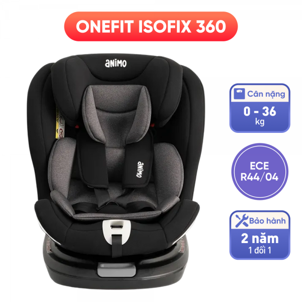 Ghế ngồi ô tô Animo OneFit Isofix 360 (0-36kg, R44, CS008, Onyx)