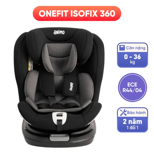 Ghế ngồi ô tô Animo OneFit Isofix 360 (0-36kg, R44, CS008, Onyx)