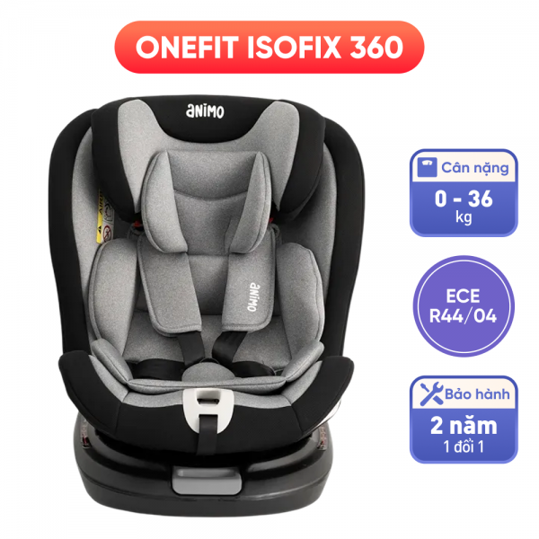 Ghế ngồi ô tô Animo OneFit Isofix 360 (0-36kg, R44, CS008, Stone Gray)