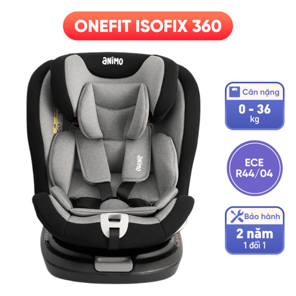 Ghế ngồi ô tô Animo OneFit Isofix 360 (0-36kg, R44, CS008, Stone Gray)