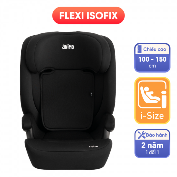Ghế ngồi ô tô Animo Flexi Isofix (100-150cm, i-size, K55, Coal)