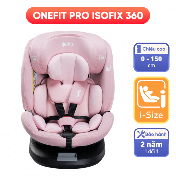 Ghế ngồi &ocirc; t&ocirc; Animo OneFit Pro Isofix 360 (40-150cm, i-size, HB338, Misty)