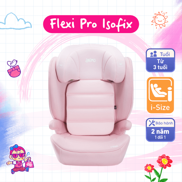 Ghế ngồi ô tô Animo Flexi Pro Isofix (100-150cm, i-size, HB629, Misty)