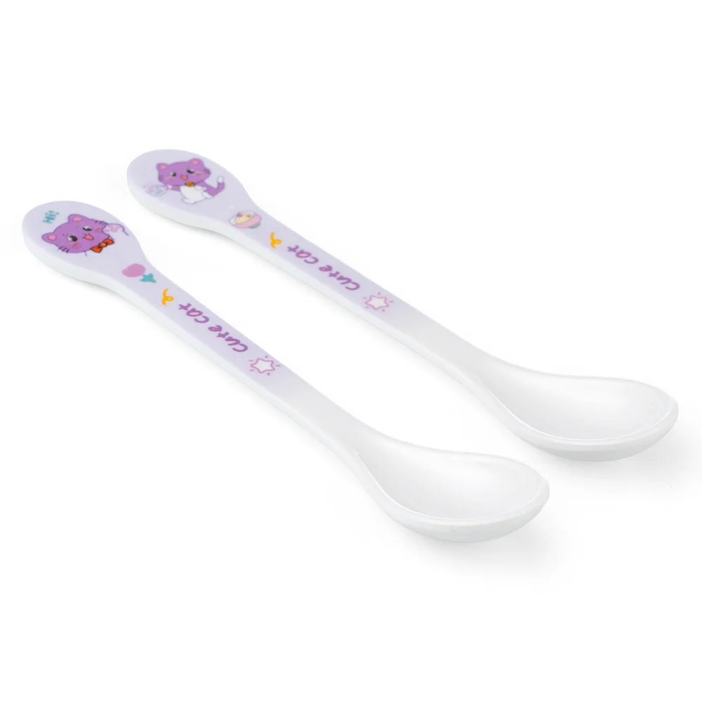 Thìa ăn dặm melamine cao cấp Moreware (2 cái/vỉ, 9013, mèo con)