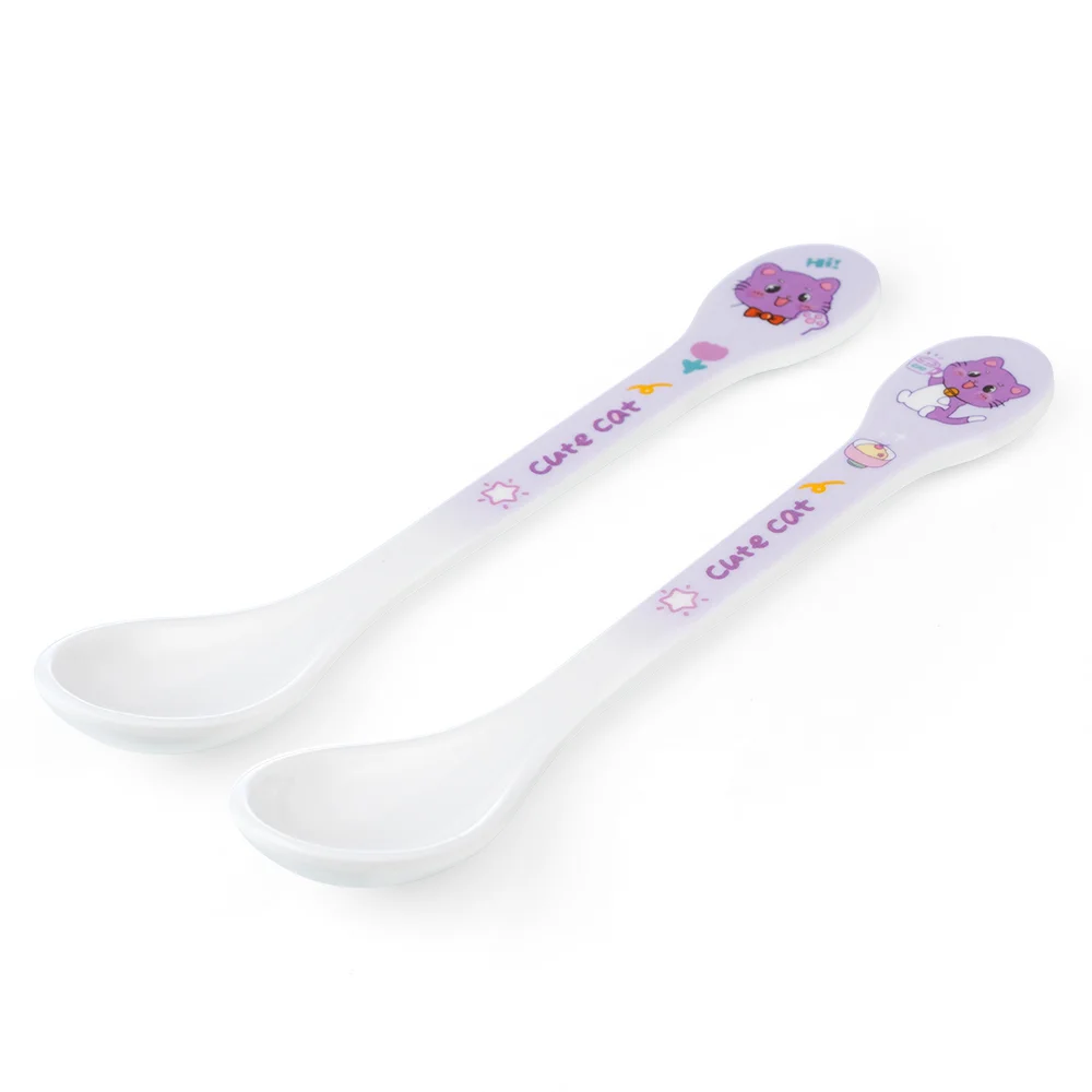 Thìa ăn dặm melamine cao cấp Moreware (2 cái/vỉ, 9013, mèo con)