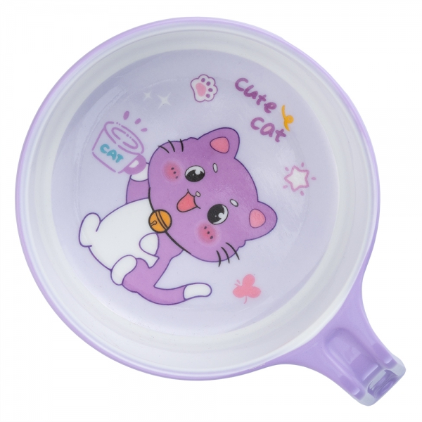 Bát ăn dặm melamine cao cấp Moreware (S1302, 1 tay cầm, mèo con)