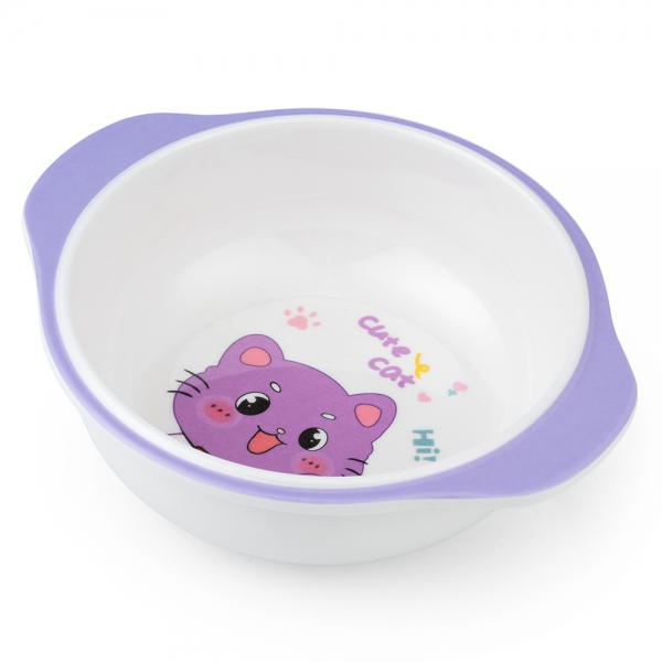 Bát ăn dặm melamine cao cấp Moreware (W6082, tay cầm, mèo con)