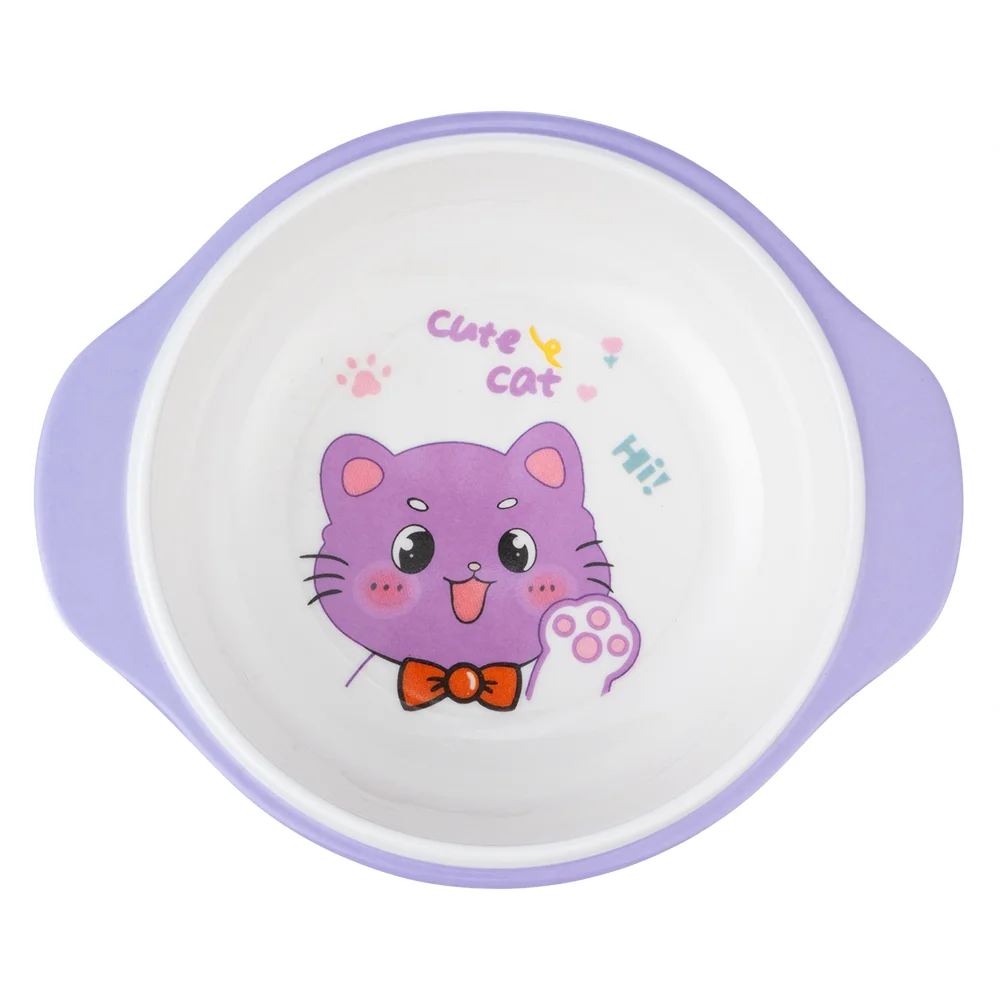 Bát ăn dặm melamine cao cấp Moreware (W6082, tay cầm, mèo con)