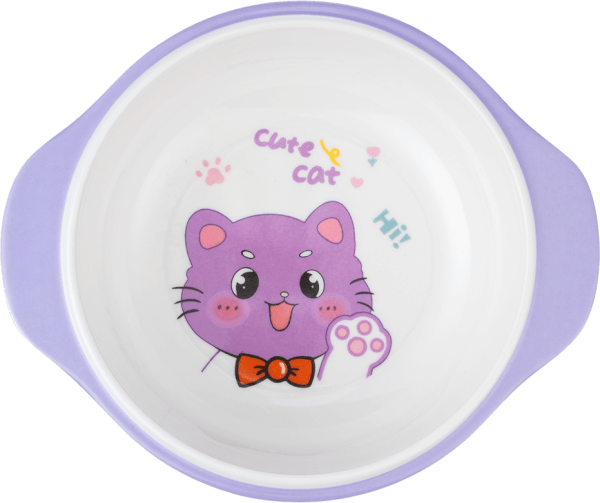 Bát ăn dặm melamine cao cấp Moreware (W6082, tay cầm, mèo con)