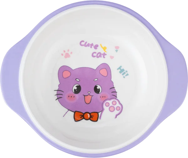Bát ăn dặm melamine cao cấp Moreware (W6082, tay cầm, mèo con)