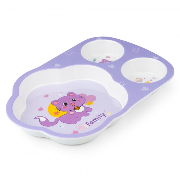 Khay ăn dặm 3 ngăn melamine cao cấp Moreware (W3060, mèo con)
