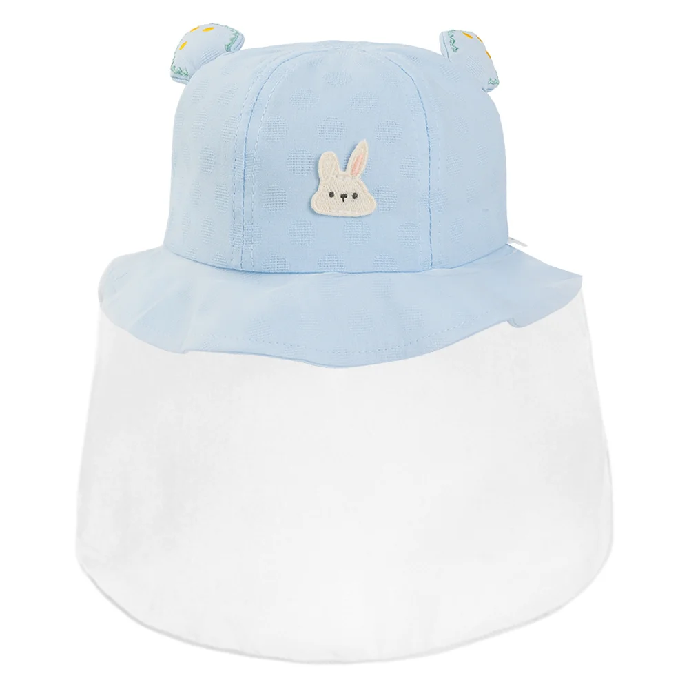 Nón vành tròn khăn voan bé gái 0-12M Animo A2510_MN032 (46cm, Xanh nhạt)