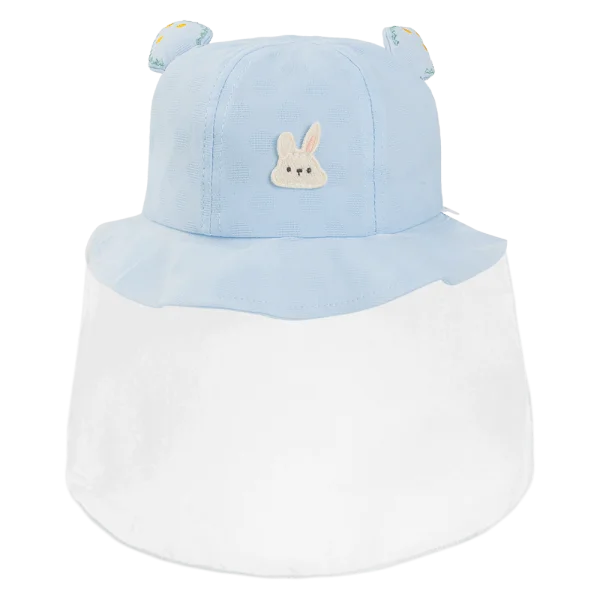 Nón vành tròn khăn voan bé gái 0-12M Animo A2510_MN032 (46cm, Xanh nhạt)