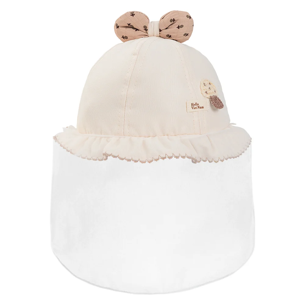 Nón vành tròn khăn voan bé gái 0-12M Animo A2510_MN028 (46cm, Kem)