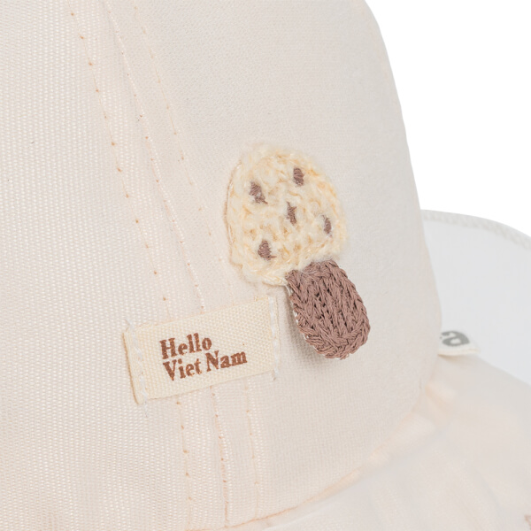 Nón vành tròn khăn voan bé gái 0-12M Animo A2510_MN028 (46cm, Kem)