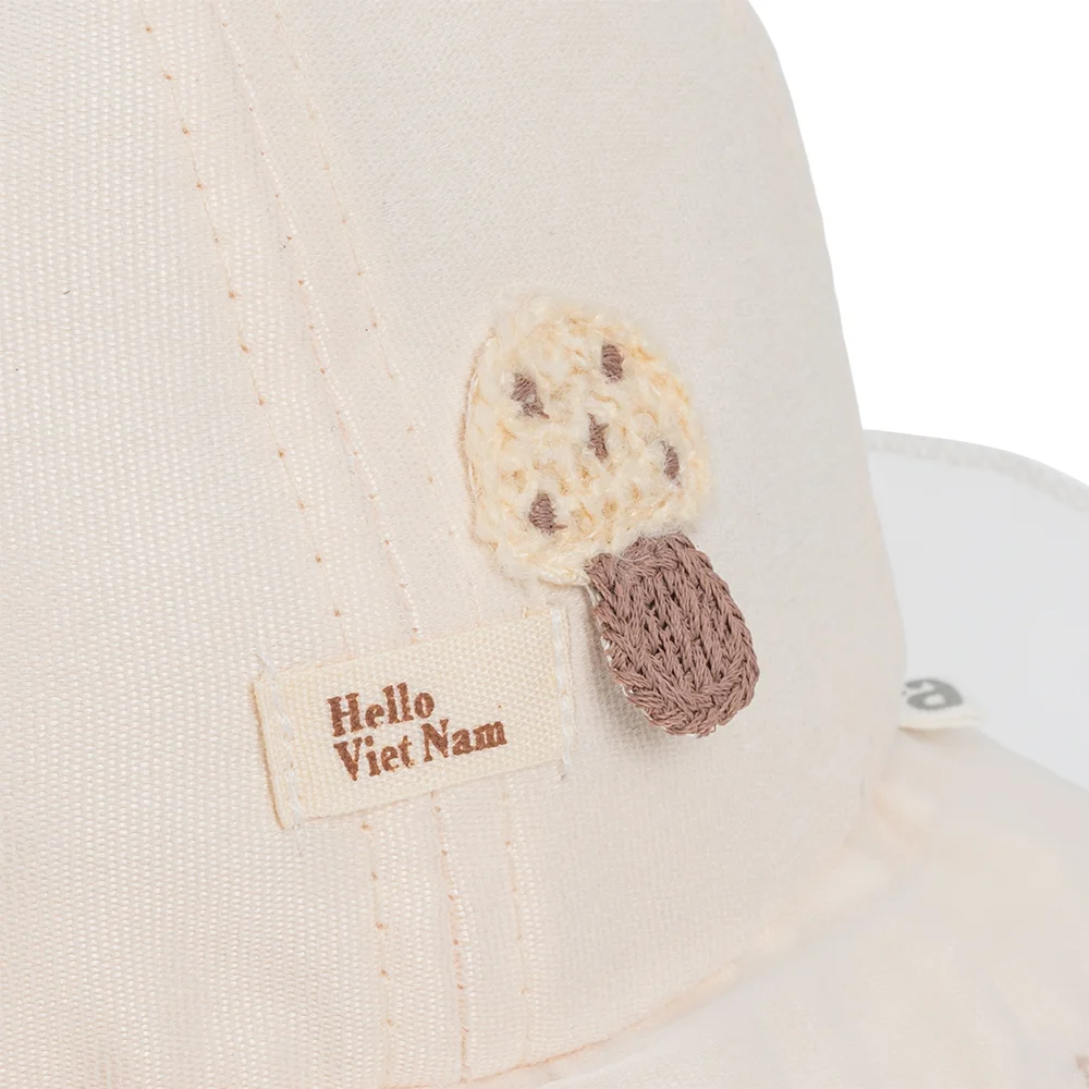 Nón vành tròn khăn voan bé gái 0-12M Animo A2510_MN028 (46cm, Kem)