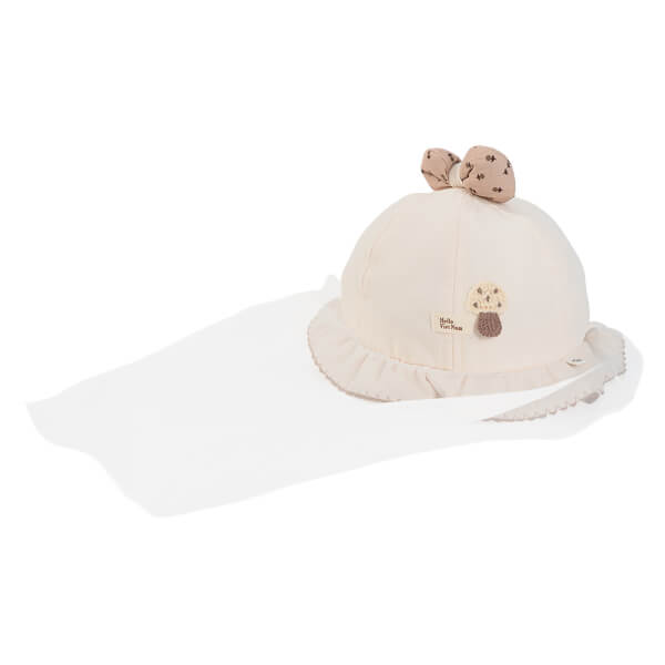 Nón vành tròn khăn voan bé gái 0-12M Animo A2510_MN028 (46cm, Kem)