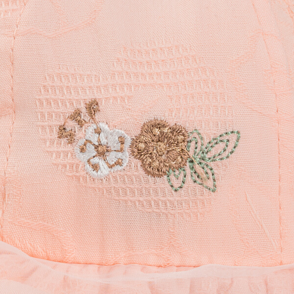 Nón vành tròn khăn voan bé gái 0-12M Animo A2510_MN027 (44cm, Hồng)