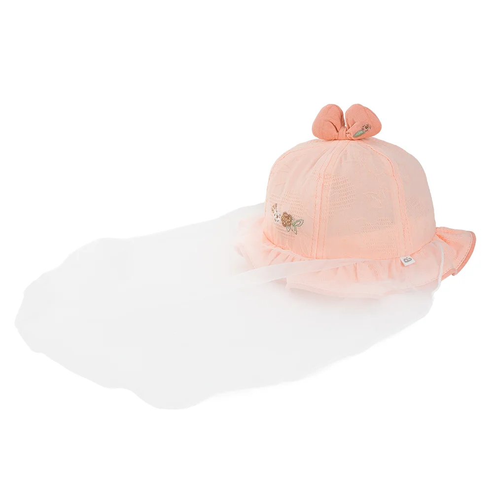 Nón vành tròn khăn voan bé gái 0-12M Animo A2510_MN027 (44cm, Hồng)