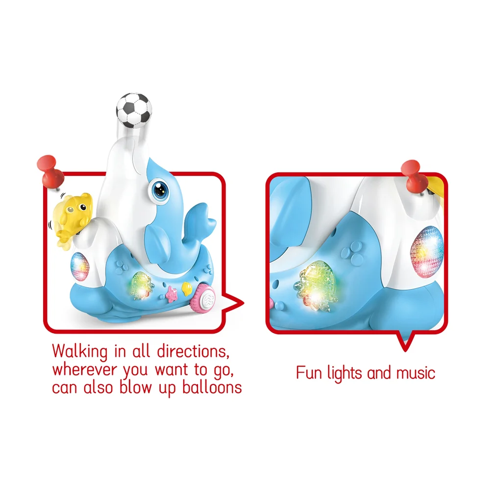 Đồ chơi cá heo vừa chạy vừa thổi bóng và phát nhạc RFD642577 C505