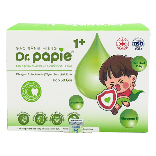 Gạc răng miệng Dr Papie 1+ (30 miếng/ hộp)