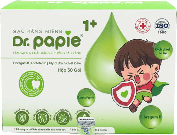 Gạc răng miệng Dr Papie 1+ (30 miếng/ hộp)