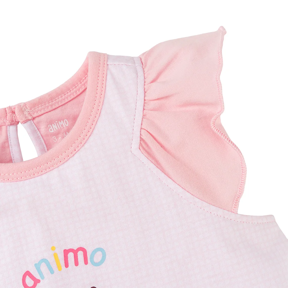 Bodysuit bé gái tam giác bst unicorn Animo VD0825035 (0-9M,Hồng,NN02)