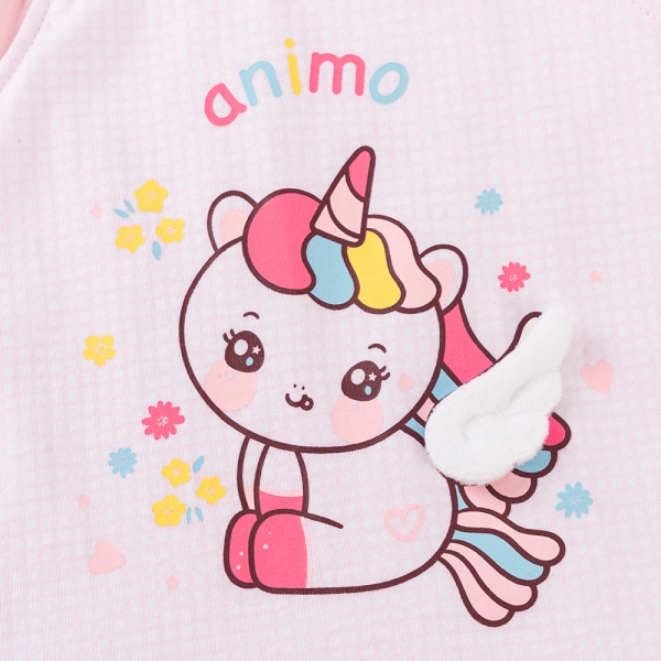 Bodysuit bé gái tam giác bst unicorn Animo VD0825035 (0-9M,Hồng,NN02)