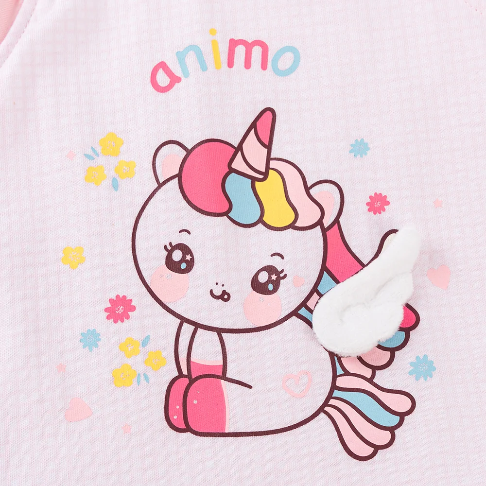 Bodysuit bé gái tam giác bst unicorn Animo VD0825035 (0-9M,Hồng,NN02)