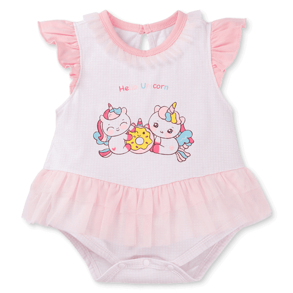 Bodysuit bé gái tam giác bst unicorn Animo VD0825034 (0-9M,Hồng,NN02)