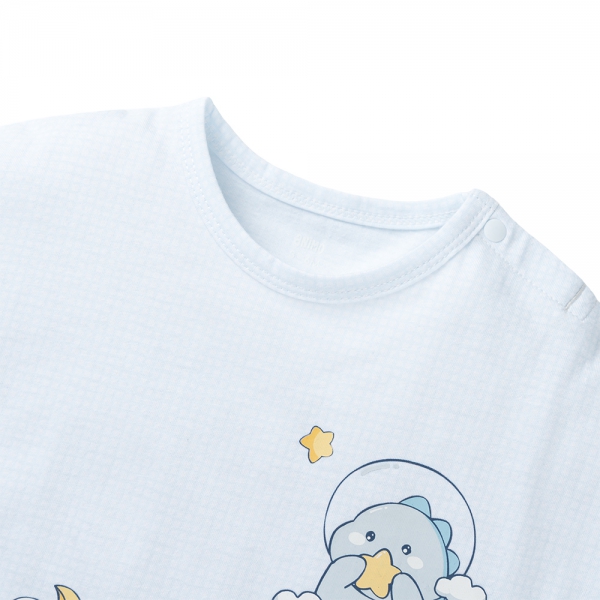 Bodysuit bé trai đùi bst cute dino Animo VD0825051 (0-12M,Xanh nhạt, NN02)