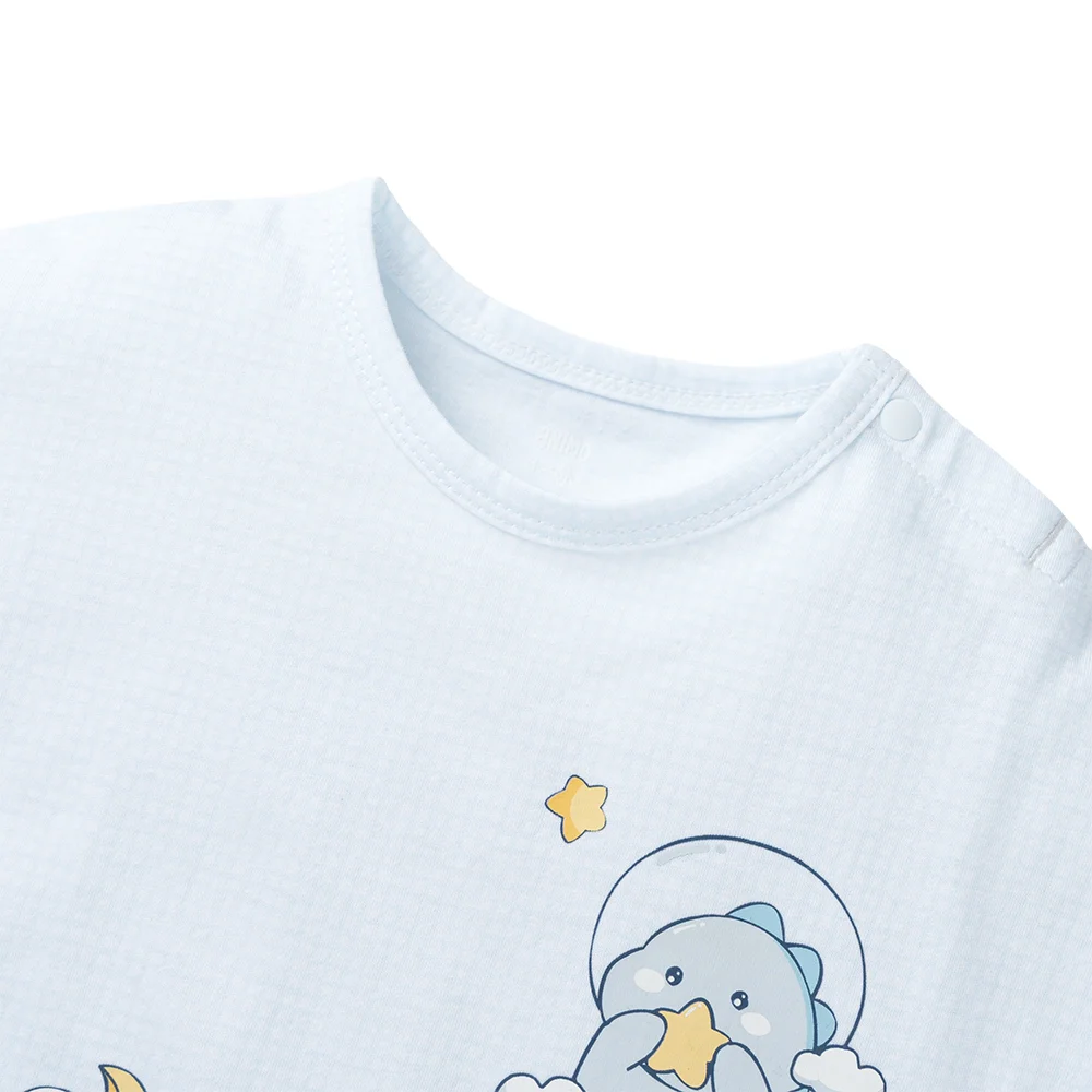 Bodysuit bé trai đùi bst cute dino Animo VD0825051 (0-12M,Xanh nhạt, NN02)