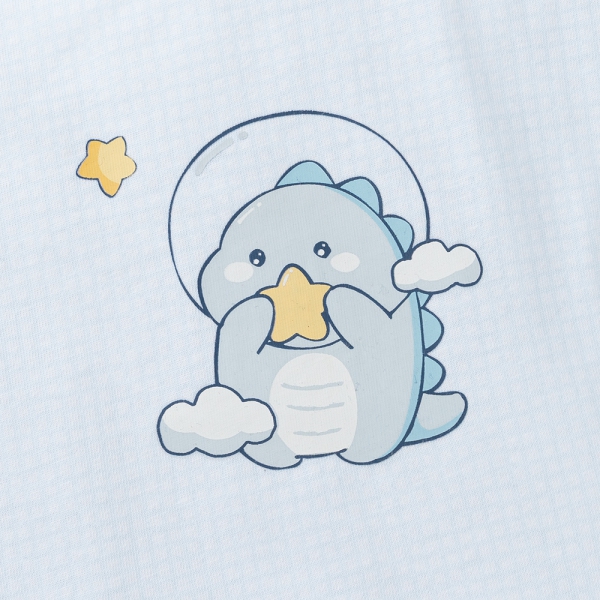 Bodysuit bé trai đùi bst cute dino Animo VD0825051 (0-12M,Xanh nhạt, NN02)