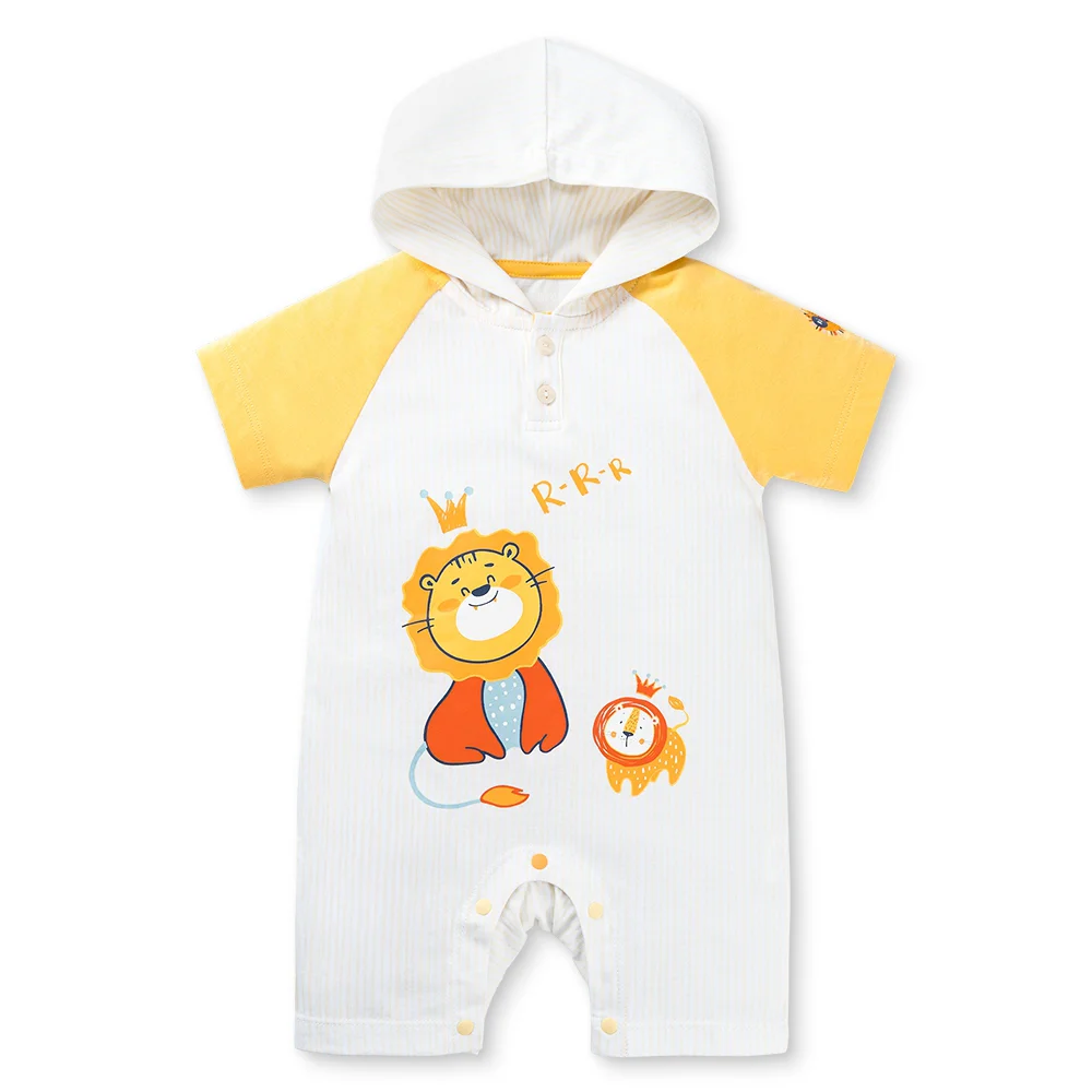 Bodysuit bé trai đùi bst roarrr Animo VD0825045 (0-12M,Vàng nhạt, NN02)